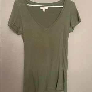 American Eagle v-neck tee, women’s size medium, color army green
